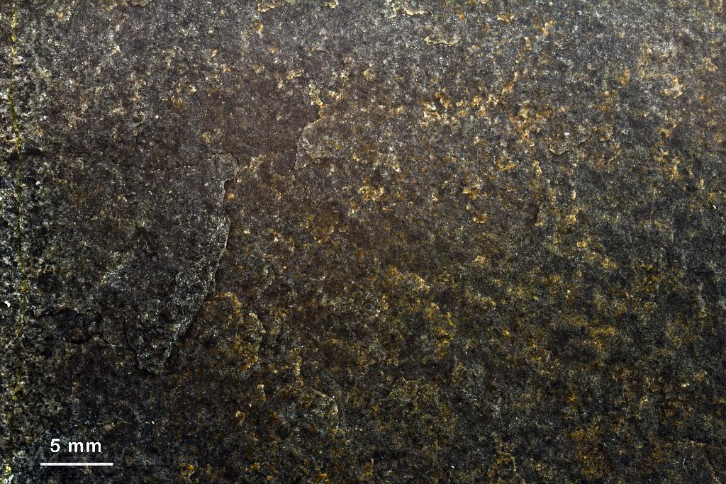 No 1016_3cm.jpg - Diabas. Nærbillede. Meget finkornet, homogen sten.